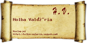 Holba Valéria névjegykártya